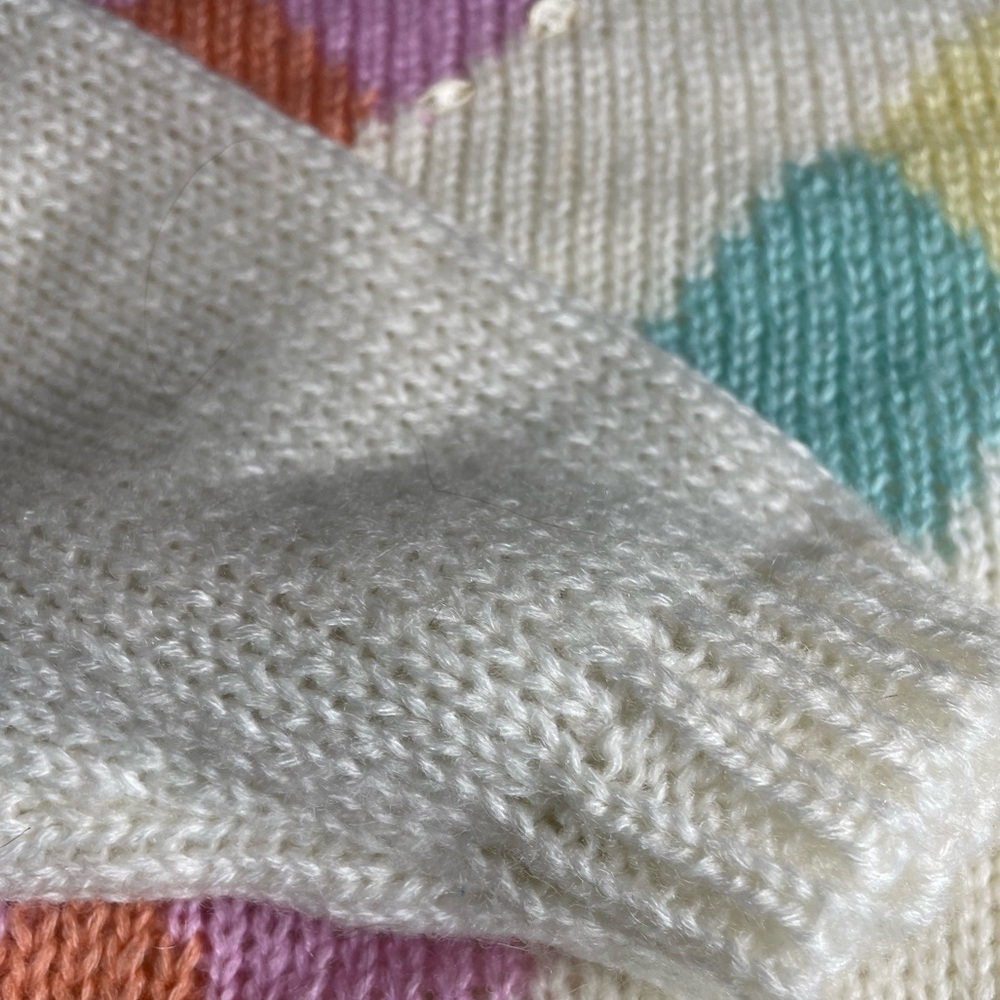 Vintage 20 Ans by Mariea Kim Pastel Diamond Knit Sweater | Women’s - Picture 3 of 12